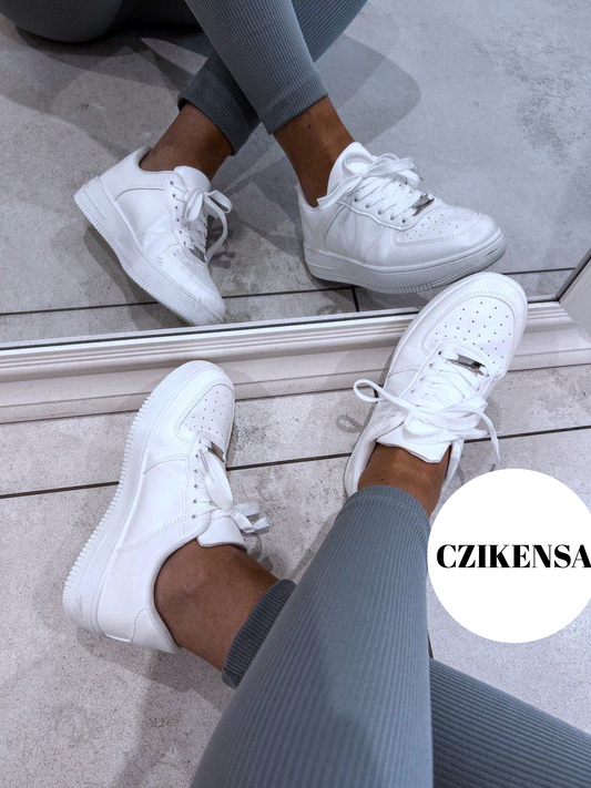 Sneakersy białe sznurowane